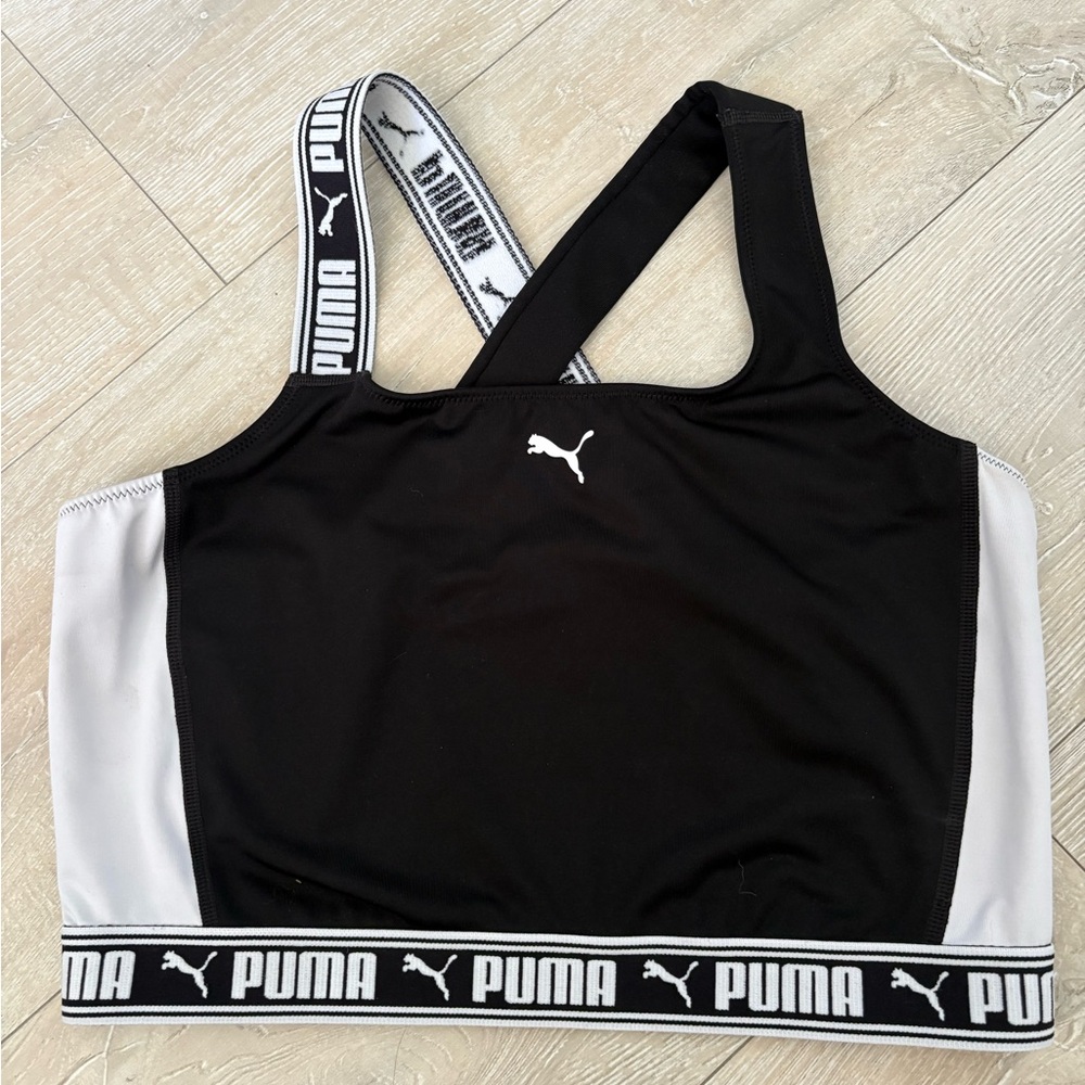 Puma Black & White ColorBlock Athletic Tank Top
